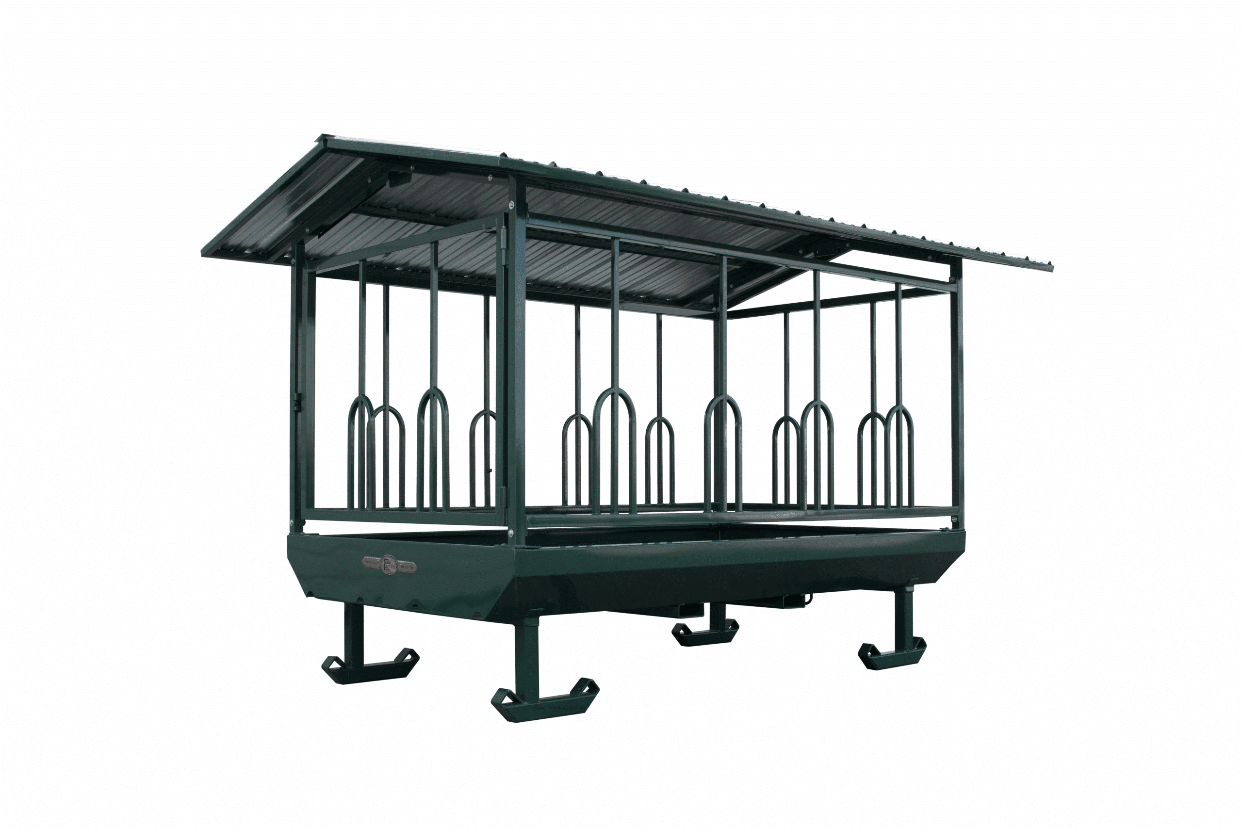 10' 4 sided standard large bale hay feeder with quality roof