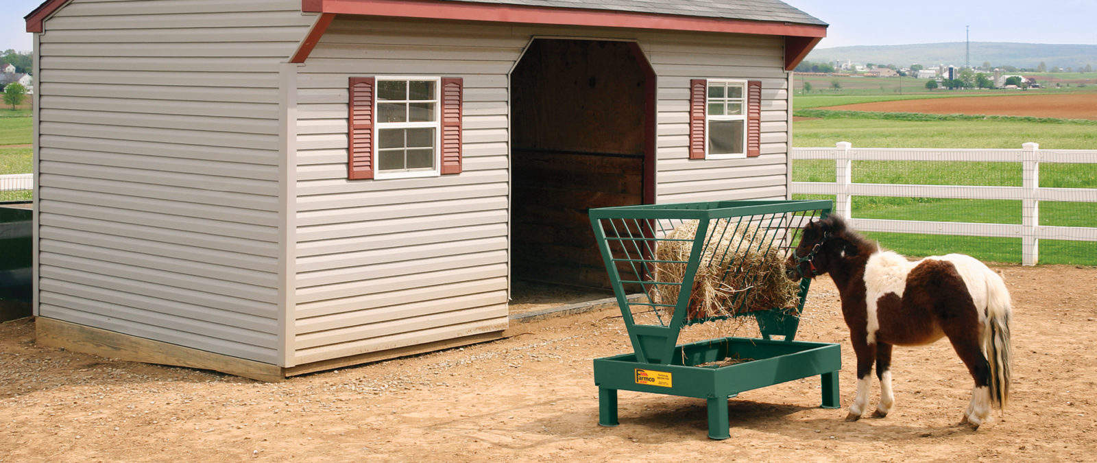 A horse hay feeder